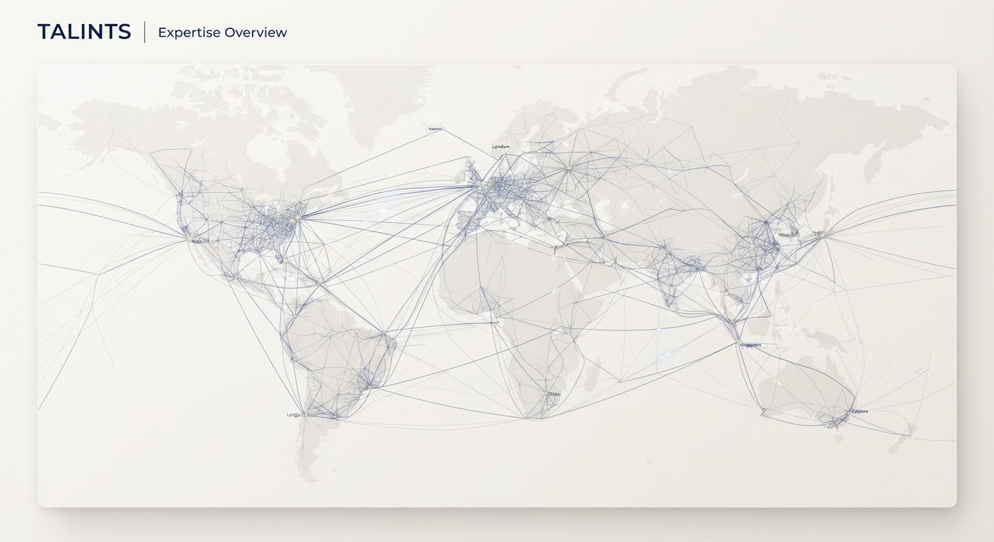 Cartographie abstraite de connexions d'infrastructure issue du design TALINTS