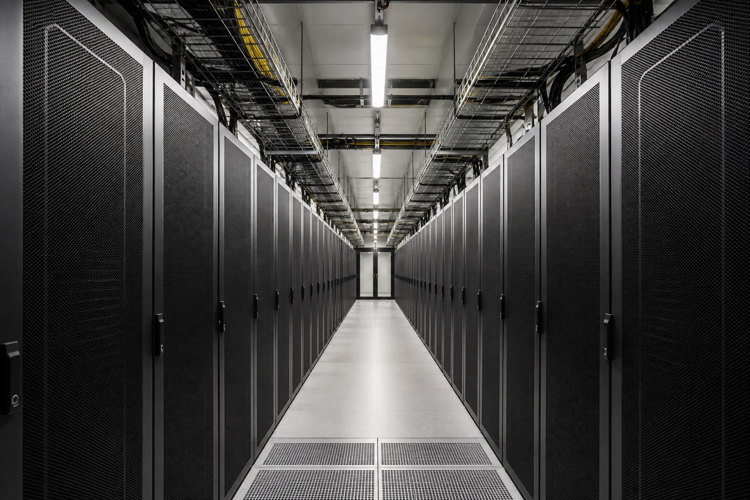 Allée technique d’une salle informatique